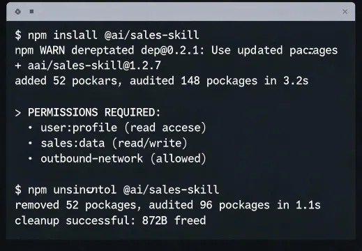Runtime installation test in a terminal